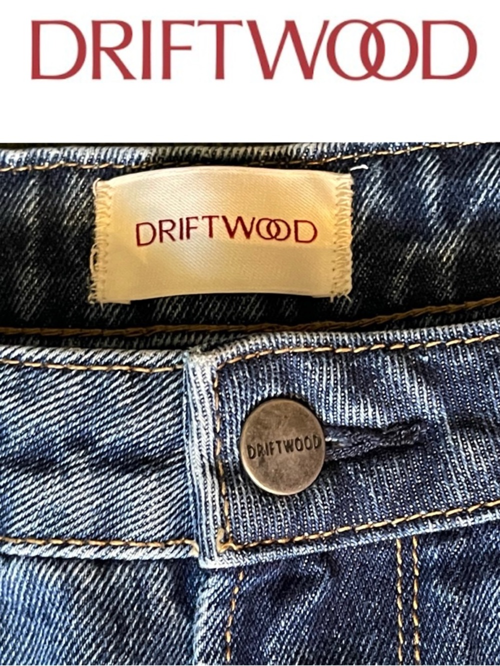 Driftwood Free People Patchwork Distressed Patched Denim Bermuda Shorts Boho 8 - Picture 3 of 8